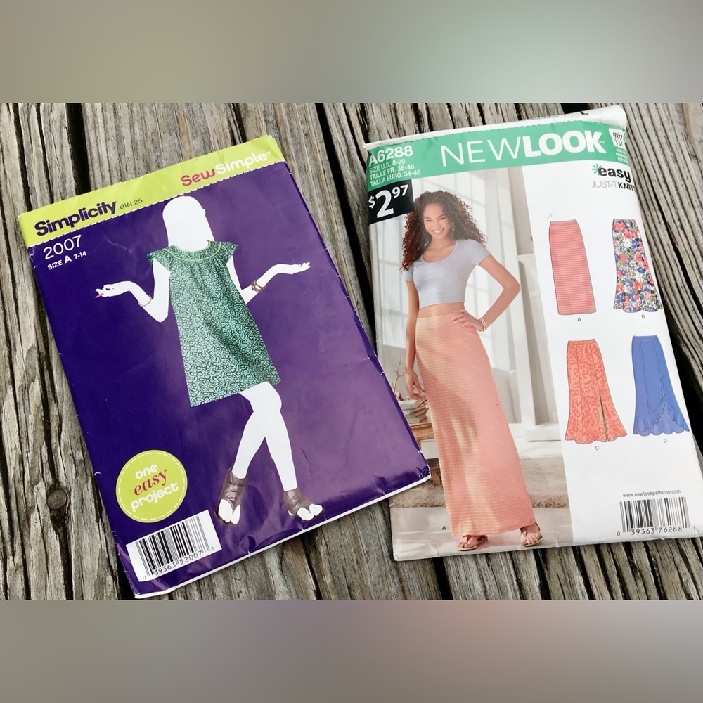 2/$10 Ladies SIMPLICITY Dress Pattern NEW LOOK Maxi Skirt DIY Sewing Patterns